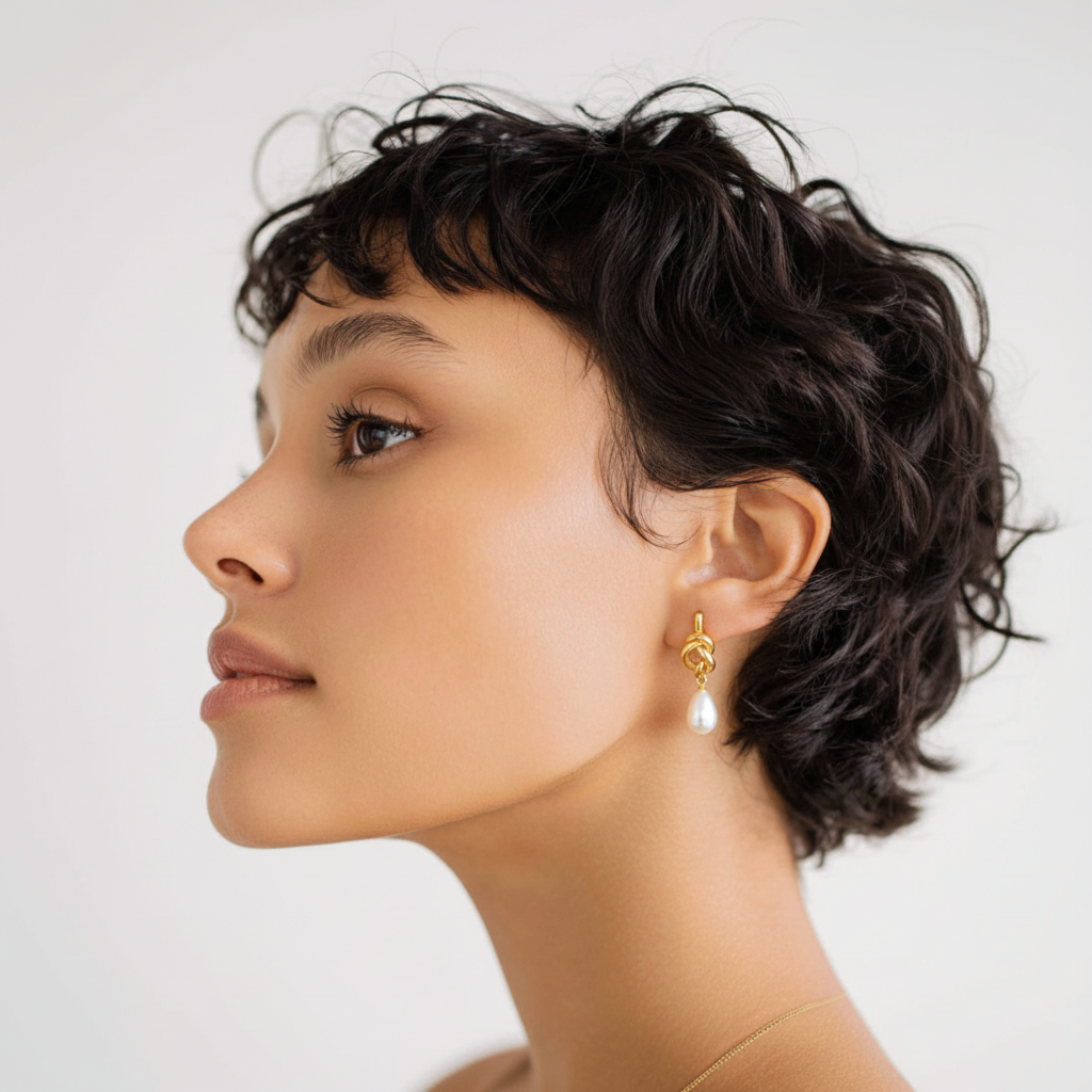 Knotted Pearl Earring