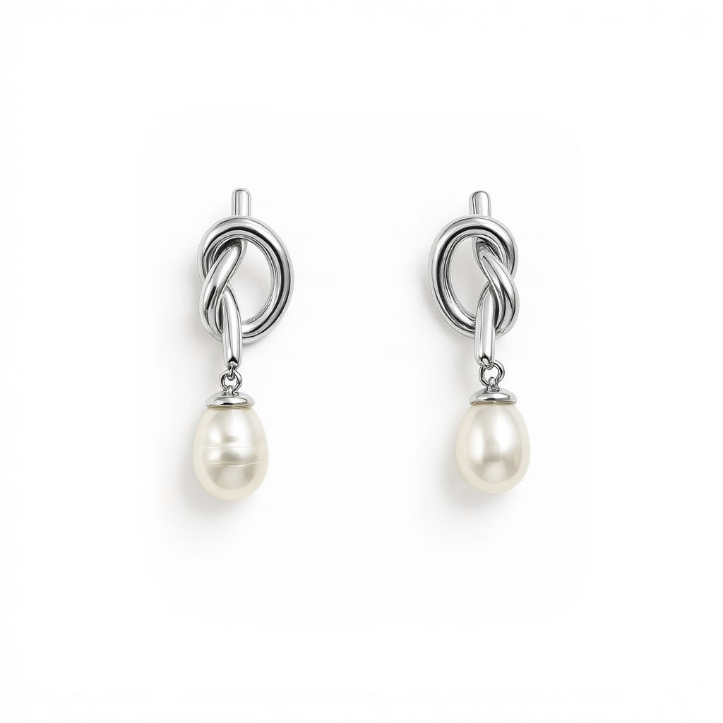 Knotted Pearl Earring